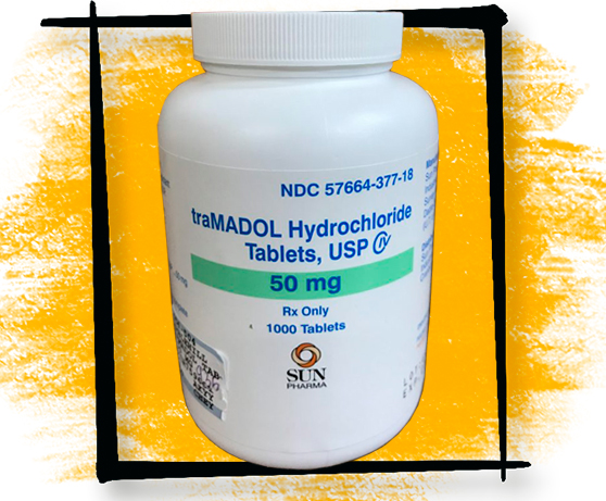 Оригинальная упаковка препарата Трамадол 50 мг от производителя SUN Pharma